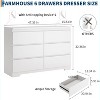 COZONY Modern 6-Drawer Dresser, Contemporary Wood Storage Cabinet, Double Dresser Chest for Bedroom Living Room Entryway - 2 of 4