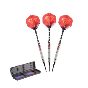 Elkadart Tornado 90% Tungsten Soft Tip Dart Set 4 Red and 2 Black Rings 18 Grams - 1 of 3