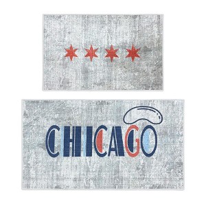 Sussexhome Non Skid Washable Kitchen Runner Rugs Set of 2 - Multipurpose Low Pile Area Rugs for Laundry Room, Entryway, Bathroom - Set of 44 x 24 and 31.5 x 20 Inches Floor Mats - 1 of 4