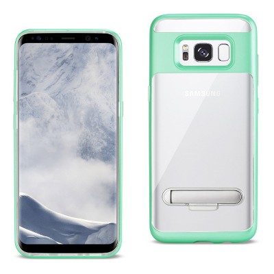 Reiko Samsung Galaxy S8 Edge/ S8 Plus Transparent Bumper Case with Kickstand in Clear Green