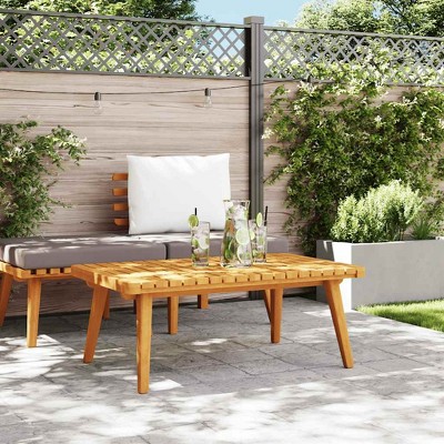 Garden Coffee Table Golden brown Solid acacia wood vidaXL