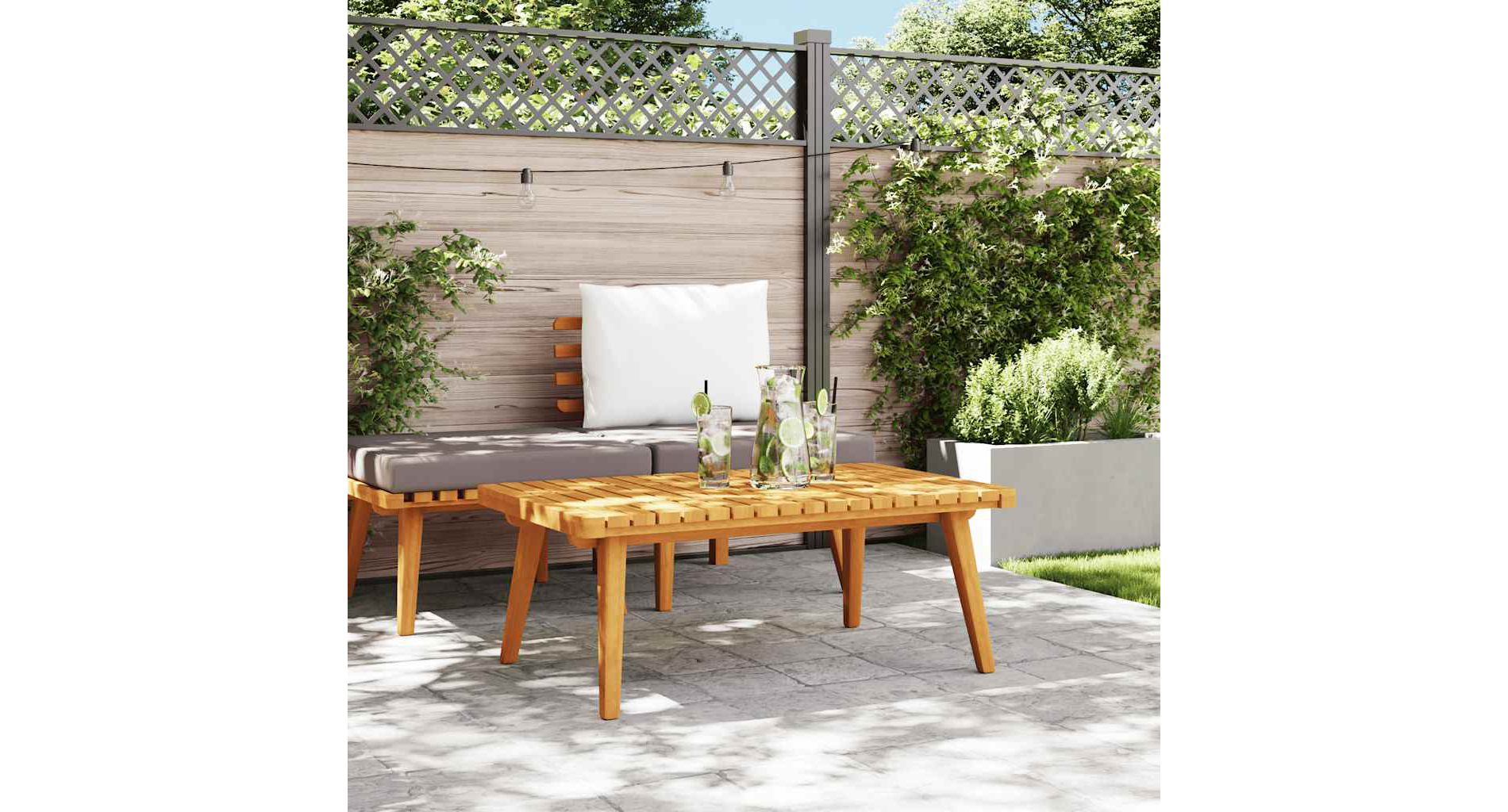 Garden Coffee Table Golden brown Solid acacia wood vidaXL