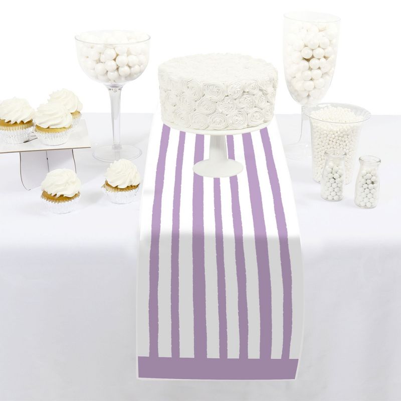 Big Dot of Happiness Purple Stripes - Petite Simple Party Paper Table Runner - 12 x 60 inches, 2 of 5