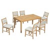 GDFStudio Giles 7 Piece Dining Set with Rectangular Wood Table and Upholstered Chairs - 2 of 4