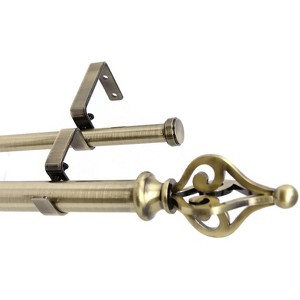 Urbanest Portia Manhattan 1-inch 5-8 inch Double Drapery Curtain Window Rod Set - 1 of 4