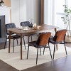 Set of 2 Mid-Century Modern Dining Chairs with PU Leather Seat,Walnut Bentwood Back and Metal Legs for Dining Room-Baofuwish - 3 of 4