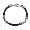 Black Bow Jewelry Men's Stainless Steel and Black Plated Cable Wire Bracelet, 9 Inch - 4 of 4