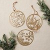 Gold Metal Cut Out Rustic Tree Ornaments (Set of 24) - 2 of 4