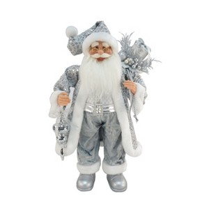 Season's Designs 24In Silver Standing Santa - 1 of 1