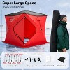 AMERLIFE Insulated Pop-Up Ice Fishing Tent, 3-Layer Oxford Fabric Ice Shanty with Waterproof Cover, Chimney Vent, Anchors, Ropes, and Carry Bag - 2 of 4