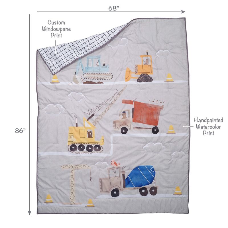 Bedtime Originals Construction Zone Twin Quilt & Pillow Sham Set, 4 of 9