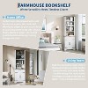 72" Tall Farmhouse Bookcase, Floor Standing Bookshelves with Doors and Drawer Adjustable Shelves for Home Office Living Room, White - 4 of 4