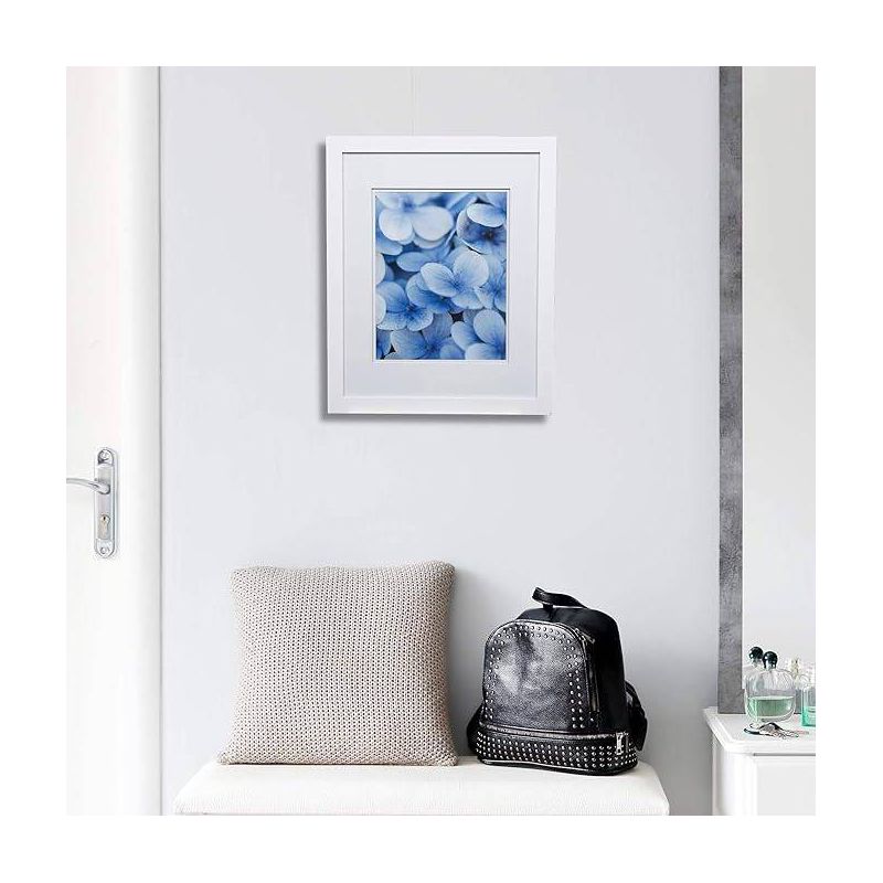 Gallery Solutions 16&#34;x20&#34; Flat White Wall Frame with Double White Mat 11&#34;x14&#34; Image, 3 of 6
