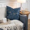 Northlight 17" Navy Blue and Gold Foil Crackle Square Velvet Throw Pillow - 2 of 4