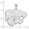 Black Bow Jewelry 10k White Gold Kansas State Wildcats NCAA Extra Large Pendant - 3 of 4