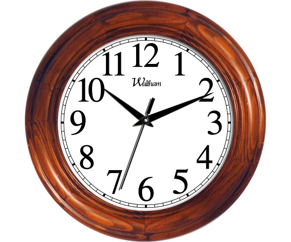 12" Round Pine Wall Clock