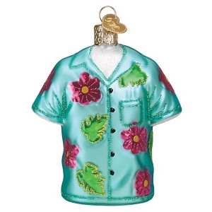 Old World Christmas 3.75" Hawaiian Themed Shirt Ornament Vacation - Tree Ornaments 3.75 In Hawaiian Shirt Ornament Vacation Tree Ornaments - 1 of 3