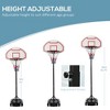 Sevobal Basketball Hoops Portable Basketball Hoop Stand Height Adjustable with Wheels for Living Room and Backyard Use, White, 28.8"*19.3"*98" - 4 of 4