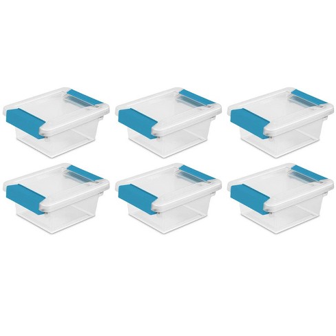 Sterilite Plastic Medium Clip Storage Box Container w/ Latching Lid, 8 Pack