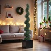 Gulches 2pcs 6FT Artificial Spiral Cedar Tree - Single-Color Evergreen Potted Plant, Low-Maintenance Faux Cypress - 3 of 4