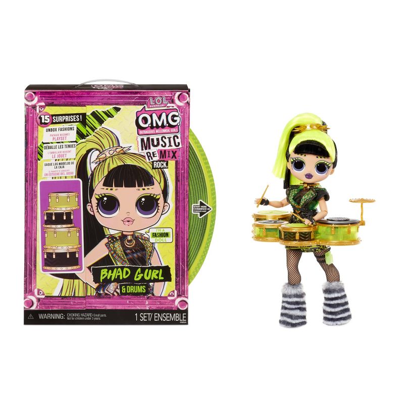 LOL Surprise OMG Remix Rock Bhad Gurl and Drums Fashion Doll, 1 of 5