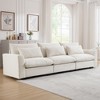 Okak Comfy Sofa with 3 Waist Pillows, Modern Corduroy Upholstered Couch 3 Seater Deep Seat for Living Room,Apartment, Beige - 3 of 4