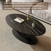 40" Modern Oval Rock board Coffee Table With Midsize Sphere Crescent-Shaped Base - 2 of 4