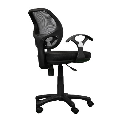 Sleek Black Mesh & Fabric Adjustable Task Chair with Swivel Base