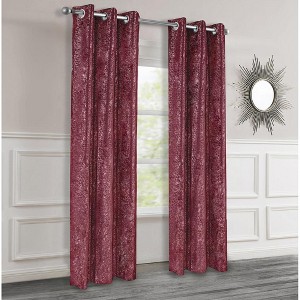 2pc Dainty Home Artistic 100% Blackout Grommet Curtain Panel Pair with 3D Lurex Texture - 1 of 4