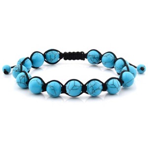 West Coast Jewelry Men's Polished Turquoise Stone Bead Adjustable Bracelet - 1 of 4