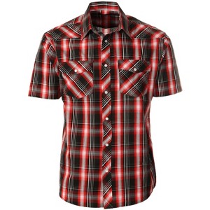 Gioberti Men's Western Cowboy Short Sleeve Shirt with Snap Buttons - 1 of 2
