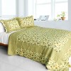Slickblue Vermicelli Quilted Quilt Set, 8 Floral Design, Full/Queen, Cotton, Machine Washable, 3-Piece - 2 of 4