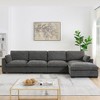 130" Modular Sectional Sofa L-Shape Folding Table Dual-Port Charging Side Storage Ottoman Chenille Foam 5 Seat Living Room - 3 of 4