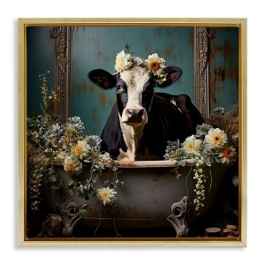 Stupell Industries Vintage Cow in Bathtub, 25" x 25" - 1 of 4