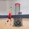 VEVOR Volleyball Setter Training Equipment, Angle and Height Adjustable Volleyball Trainer, Portable Practice Net, Red&Black - 2 of 4
