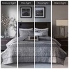 Gulches King/Cal King 6 Piece Reversible Jacquard Quilt Set with Throw Pillows Grey/Taupe - 2 of 4