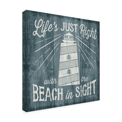 Laura Marshall Light Blue and White Outdoor Canvas Print 24x24