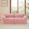 2-Seater Plush Modular Sofa with Ergonomic Design, Anti-Slip Base and Throw Pillows - 3 of 4