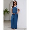 WhizMax Women Maternity Summer Casual Loose Jumpsuit Sleeveless Tie Loose Jumpsuit with Pockets Workwear - 3 of 4