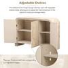Sideboard Cabinet Curved Sideboard With Gold Handles And Adjustable Dividers Sideboard Buffet Cabinet With Storage For Living Room Dining Room - 4 of 4