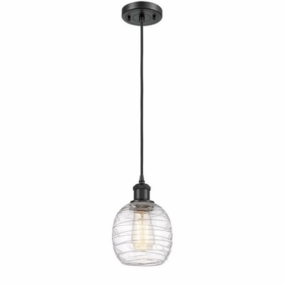 Belfast - 1 Light Cord Hung Mini Pendant In Industrial Style-9 Inches Tall and 6 Inches Wide