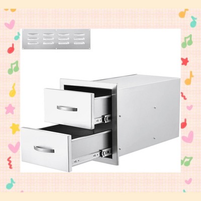 Garvee Stainless Steel BBQ Drawer for Outdoor Kitchen - 30" W x 23" D x 10" H, Weather-Resistant Flush Mount with Silent Operation