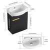 ALEXOUN 16'' Wall Mounted Bathroom Vanity with Single Oval Ceramic Sink,with 1 Soft Close Doors and White Ceramic Sink Top  For Small Bathroom - 3 of 4