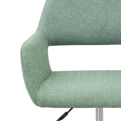 Mint Green Fabric Ergonomic Swivel Office Chair with Chrome Base