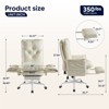 Bestier Office Chair with Footrest and Flip-Up Arms, Ergonomic High Back Criss Cross Chair with Side Pockets, Leather Cross Legged Chair with Wheels - 3 of 4