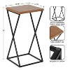 Kate and Laurel Elix Square Wood Drink Table, 12x12x24, Rustic Brown and Black - 2 of 4