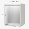 Zevemomo 56"-60" W x 76" H Shower Door, Frameless Sliding with 1/4" (6mm) Clear Tempered Glass, Noiseless & Shatterproof,Reversible Installation - 4 of 4