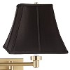 Barnes and Ivy Swing Arm Wall Lamp Warm Antique Brass Plug-In Light Fixture Black Square Shade Bedroom Living Room Reading - 2 of 4