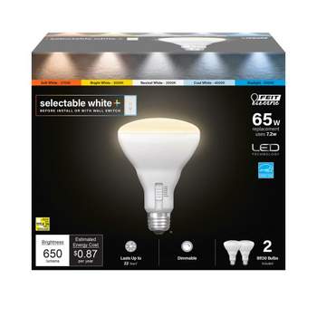 Feit Electric BR30 E26 (Medium) LED Light Bulb Tunable White/Color Changing 60 Watt Equivalence 2 pk