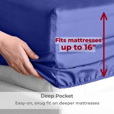 Royal Blue Queen Microfiber 4-Piece Sheet Set